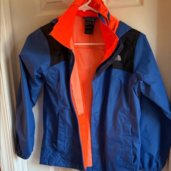The North Face Kids Blue and Orange Raincoat - Picture 1 of 5